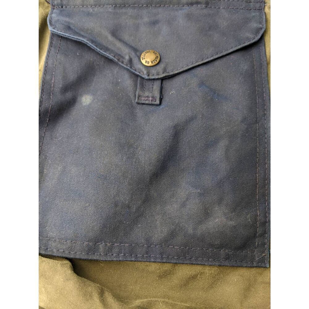 Filson Vintage Two Tone Tote Bag Canvas Green Navy w Pockets **Distressed Stains - Picture 12 of 16